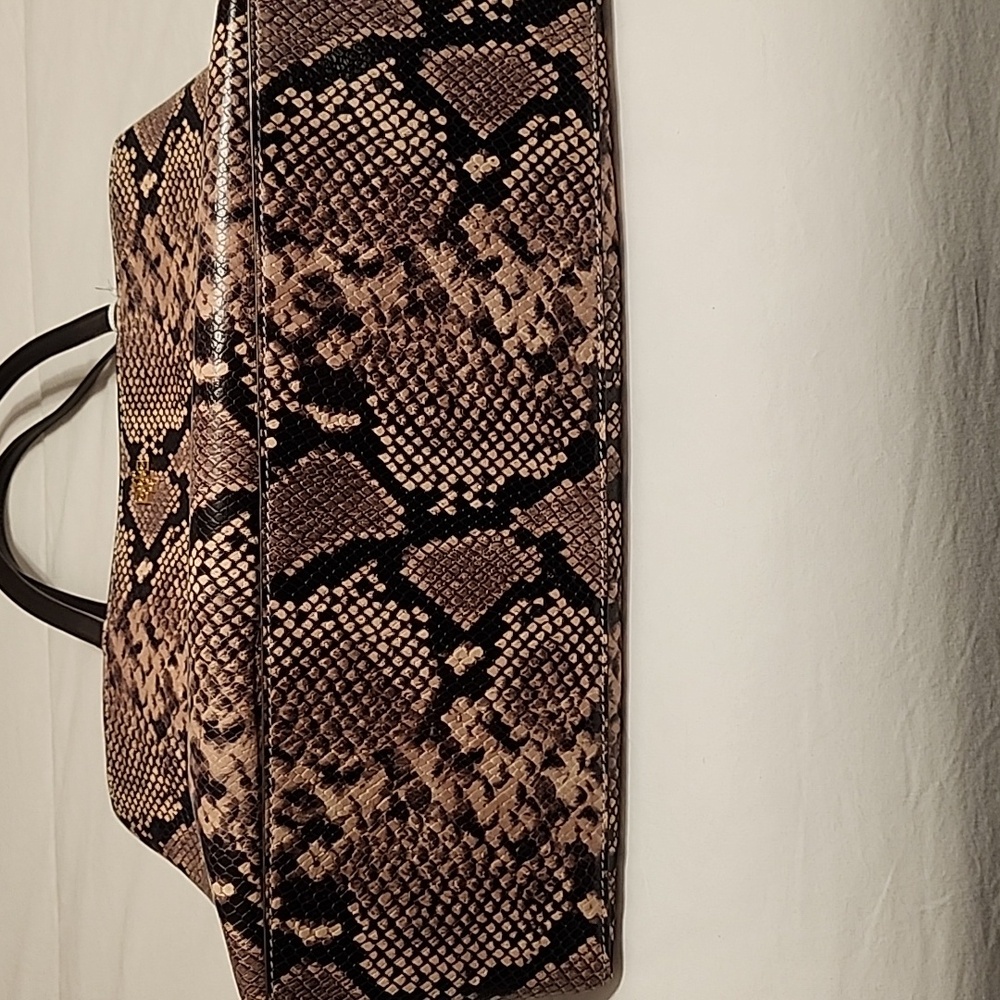 Tory Burch Black and Brown Snake Print Tote - Picture 8 of 8
